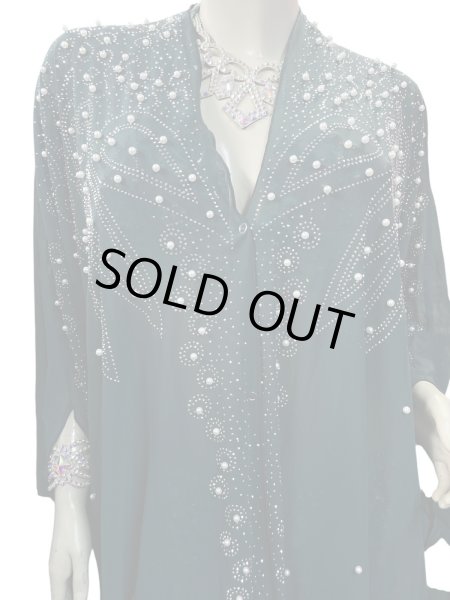 画像2: フーデットキラキラパールカバードレス☆dark green☆ (2)