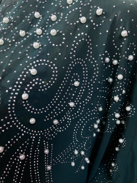 画像4: フーデットキラキラパールカバードレス☆dark green☆ (4)