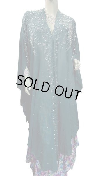 画像1: フーデットキラキラパールカバードレス☆dark green☆ (1)