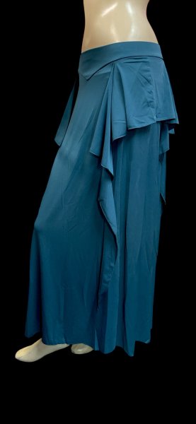 画像2: ストレッチフリルスリットスカート☆Tealgreen☆ (2)