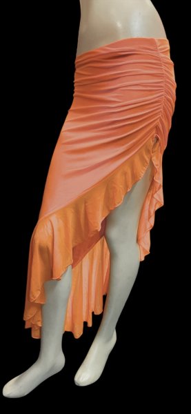 画像2: ストレッチフリルスリットスカート☆orange☆ (2)