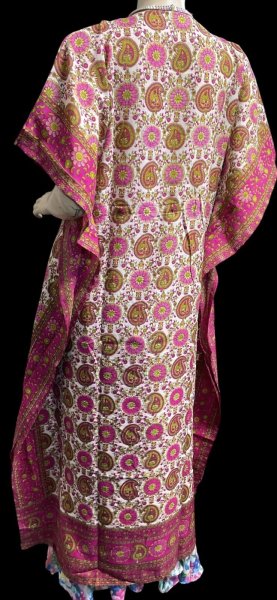 画像4: プリントカバードレス☆ピンクオリーブペイズリー☆⭐️フロントオープン  ⭐️ (4)