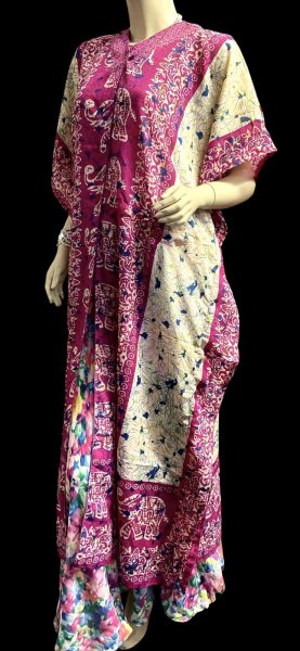 画像2: プリントカバードレス☆ピンクエレファン☆⭐️フロントオープン  ⭐️ (2)