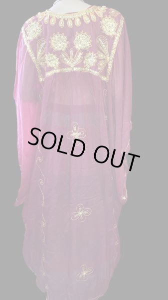 画像4: エジプト製トラディショナルハリジドレス☆burgundy ☆ (4)