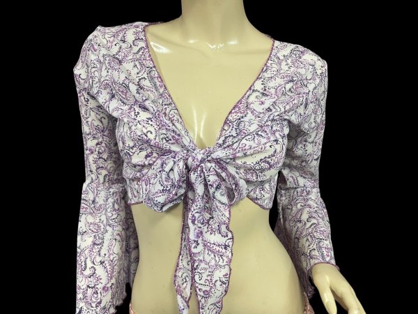 画像2: Amira Jamila オリジナル☆ストレッチチョリ*purple paisley * (2)