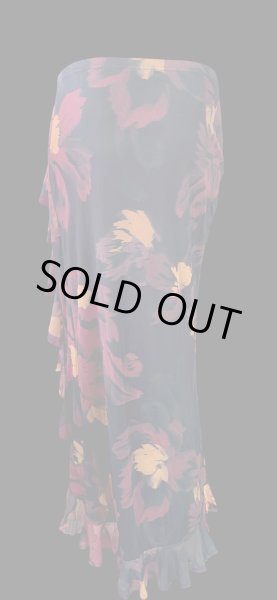 画像4: ストレッチフリルスリットスカート☆Black red  flower☆ (4)