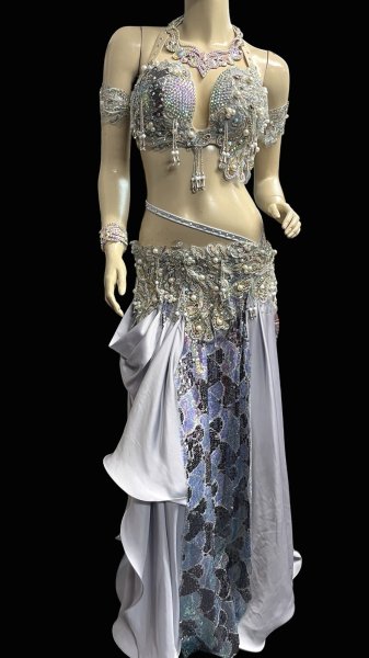 画像1: エジプトAmrオリエンタルコスチューム☆monotone silver sultan ☆ (1)