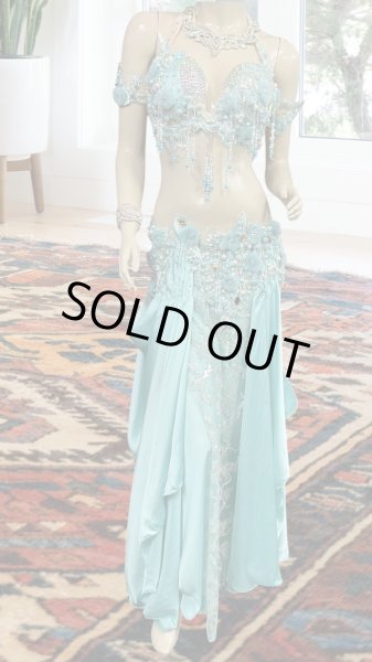 画像1: エジプトAmrオリエンタルコスチューム☆smooth emerald green ☆ (1)