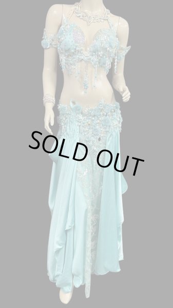 画像2: エジプトAmrオリエンタルコスチューム☆smooth emerald green ☆ (2)