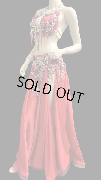 画像4: エジプトAmrオリエンタルコスチューム☆Red fluffy flower ☆ (4)