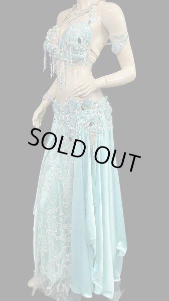 画像4: エジプトAmrオリエンタルコスチューム☆smooth emerald green ☆ (4)