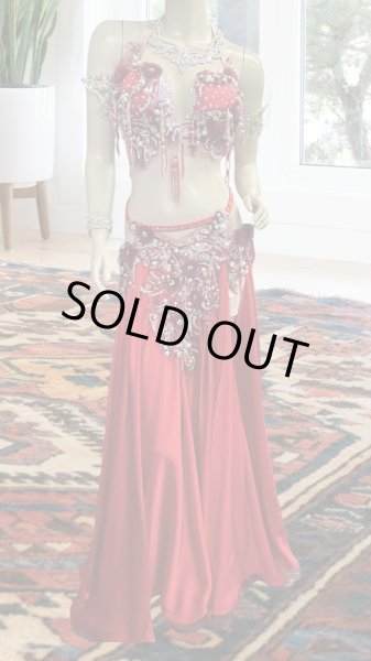 画像1: エジプトAmrオリエンタルコスチューム☆Red fluffy flower ☆ (1)