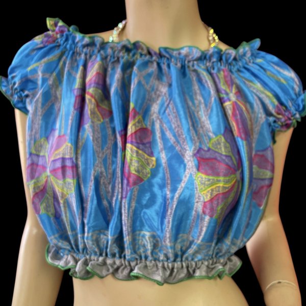 画像1: プリントパフスリーブチョリVVVVVI (1)