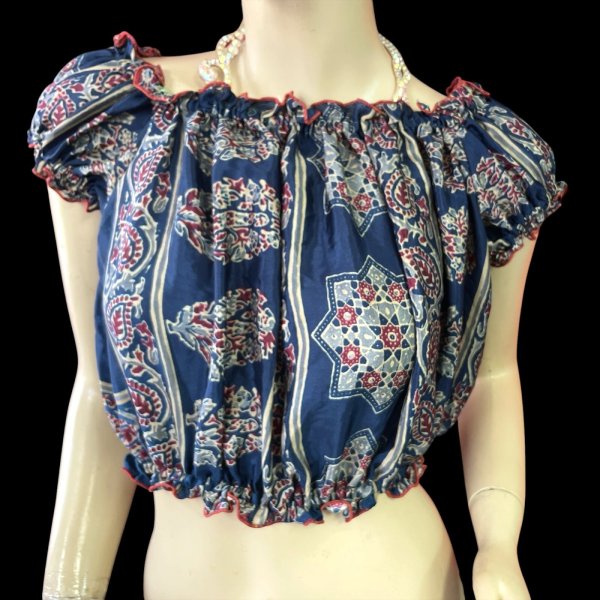 画像1: プリントパフスリーブチョリVVVIIII (1)