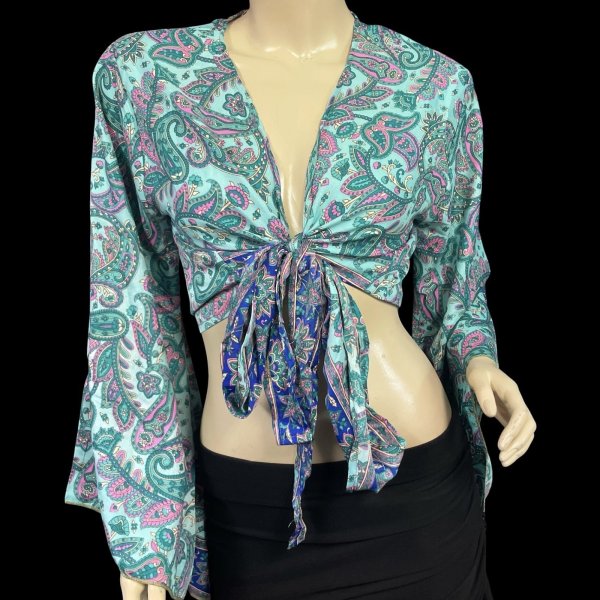 画像1: プリントバタフライスリップチョリ VVVVVVVI (1)