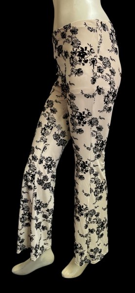 画像3: レースストレッチパンツ☆apricot black flowe☆ (3)