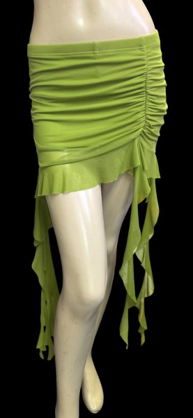 画像1: ストレッチフリルショートスカート☆lime green ☆ (1)
