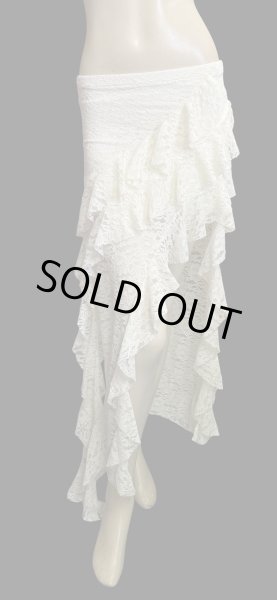 画像1: ストレッチフリルスリットスカート☆abricot ☆ (1)