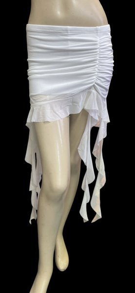 画像1: ストレッチフリルショートスカート☆White ☆ (1)