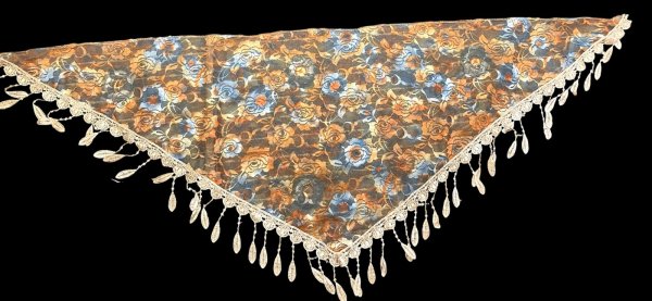 画像3: メッシュフラワースカーフ☆ brown &orange ☆ (3)