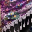 画像2: メッシュフラワースカーフ☆ purple & green☆ (2)