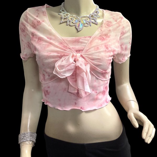 画像1: メッシュチョリ☆ Tie-dye baby pink ☆ (1)