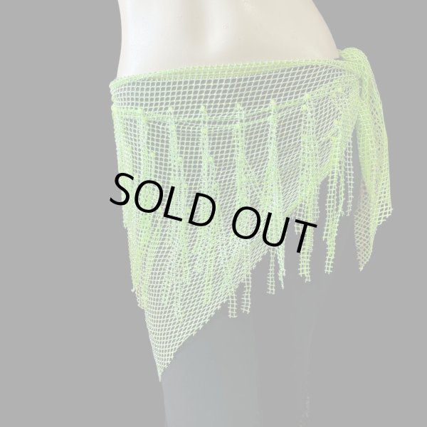 画像1: ゴージャスラインストーンストレッチヒップスカーフ☆lime green☆ (1)