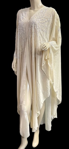 画像3: フーデットキラキラパールカバードレス☆white cream ☆ (3)