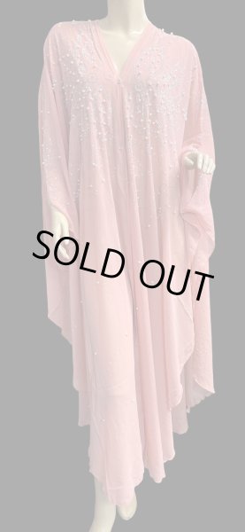 画像1: フーデットキラキラパールカバードレス☆salmon  pink ☆ (1)