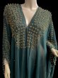 画像2: フーデットキラキラパールカバードレス☆ Green gold rhinestone ☆ (2)