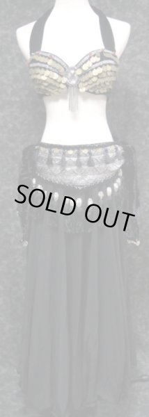 画像2: トライバルブラ&ベルトセット☆ゴシックメタルフリンジ☆ (2)